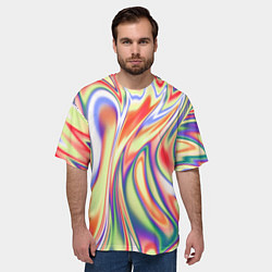 Футболка оверсайз мужская Размытые краски абстракция, цвет: 3D-принт — фото 2
