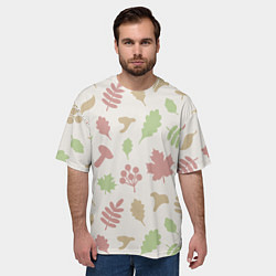 Футболка оверсайз мужская Осень - бежевый 3, цвет: 3D-принт — фото 2