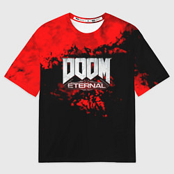Мужская футболка оверсайз Doom blood game