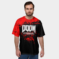 Футболка оверсайз мужская Doom blood game, цвет: 3D-принт — фото 2