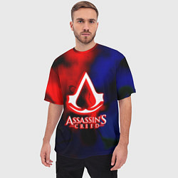 Футболка оверсайз мужская Assassins Creed fire, цвет: 3D-принт — фото 2