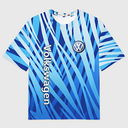 Мужская футболка оверсайз Volkswagen - синий камуфляж