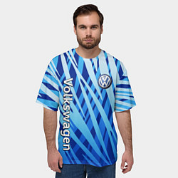 Футболка оверсайз мужская Volkswagen - синий камуфляж, цвет: 3D-принт — фото 2