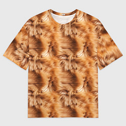 Футболка оверсайз мужская Меховой паттерн, цвет: 3D-принт