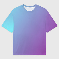 Мужская футболка оверсайз Градиент - слива в небе