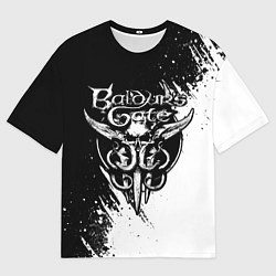 Футболка оверсайз мужская Baldurs gate 3 - белая краска, цвет: 3D-принт