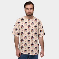 Футболка оверсайз мужская Петушок и веточка ягод, цвет: 3D-принт — фото 2