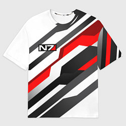 Мужская футболка оверсайз Mass effect - white uniform n7