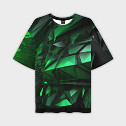 Футболка оверсайз мужская Green abstract, цвет: 3D-принт