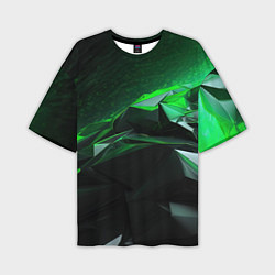 Футболка оверсайз мужская Green abstract geometry, цвет: 3D-принт