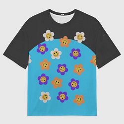 Футболка оверсайз мужская Ромашковое поле улыбок, цвет: 3D-принт
