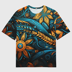 Футболка оверсайз мужская Узор с растительными элементами, цвет: 3D-принт