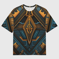 Мужская футболка оверсайз Орнамент с ромбами в египетском стиле