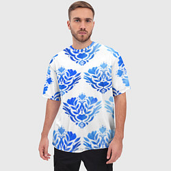 Футболка оверсайз мужская Floral pattern - watercolor, цвет: 3D-принт — фото 2