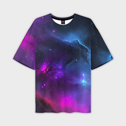 Мужская футболка оверсайз Бескрайний космос фиолетовый