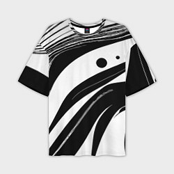 Мужская футболка оверсайз Abstract black and white composition