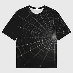 Мужская футболка оверсайз Паутина на черном фоне