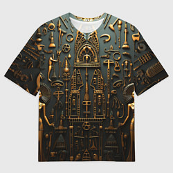 Футболка оверсайз мужская Паттерн в древне-египетском стиле, цвет: 3D-принт