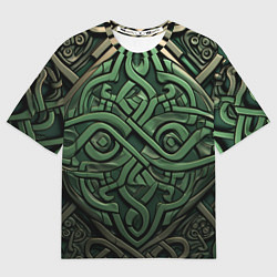 Мужская футболка оверсайз Симметричный узор в ирландском стиле