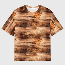 Футболка оверсайз мужская Старая деревянная обшивка, цвет: 3D-принт