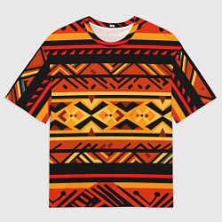 Мужская футболка оверсайз Узор в этническом стиле масаев