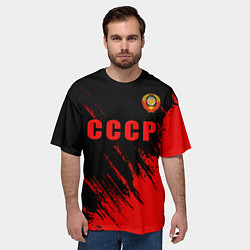 Футболка оверсайз мужская СССР герб брызги красок, цвет: 3D-принт — фото 2