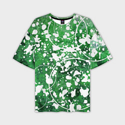Мужская футболка оверсайз Абстракция - круги на зелёном