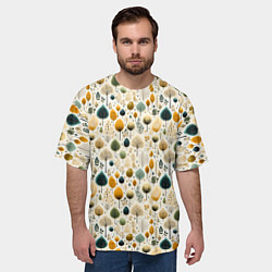 Футболка оверсайз мужская Паттерн разные деревья и кустарники, цвет: 3D-принт — фото 2