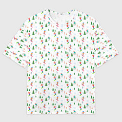 Мужская футболка оверсайз Зимний горнолыжный курорт