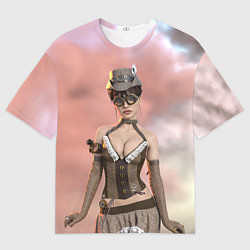 Футболка оверсайз мужская Панк-леди в облаках, цвет: 3D-принт