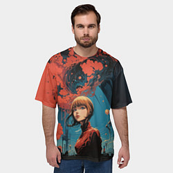 Футболка оверсайз мужская Девушка в сумерках, цвет: 3D-принт — фото 2