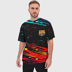 Футболка оверсайз мужская Barcelona краски, цвет: 3D-принт — фото 2
