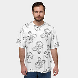 Футболка оверсайз мужская Сончас у медвежат - раскраска, цвет: 3D-принт — фото 2