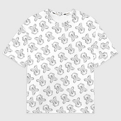 Мужская футболка оверсайз Сончас у мишек - принт раскраска