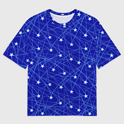 Мужская футболка оверсайз Звездопад на синем