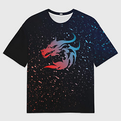 Футболка оверсайз мужская Дракон млечный путь, цвет: 3D-принт