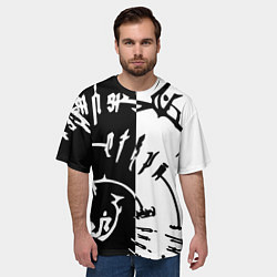 Футболка оверсайз мужская Астарион - знак на спине чб, цвет: 3D-принт — фото 2