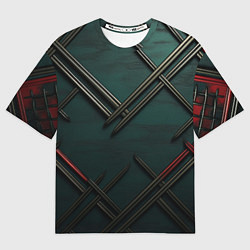 Мужская футболка оверсайз Диагональный узор в шотландском стиле