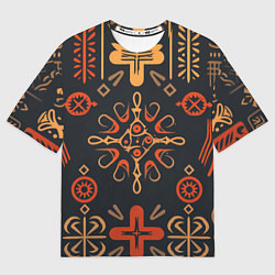 Мужская футболка оверсайз Орнамент в славянском стиле