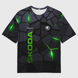Мужская футболка оверсайз Skoda - плиты с эффектом свечения