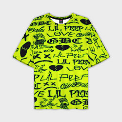 Мужская футболка оверсайз Lil peep кислотный стиль