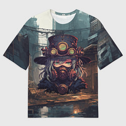 Футболка оверсайз мужская Стимпанк девушка, цвет: 3D-принт