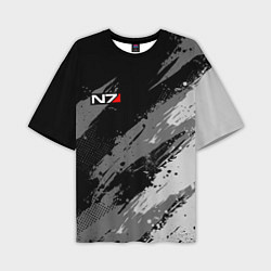 Мужская футболка оверсайз N7 - mass effect monochrome