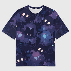 Футболка оверсайз мужская Фиолетовые котики, цвет: 3D-принт