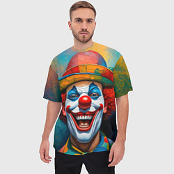Футболка оверсайз мужская Нейросеть - Хэллоуин безумный клоун, цвет: 3D-принт — фото 2