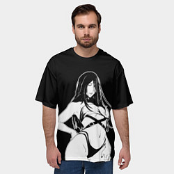 Футболка оверсайз мужская Унохана на черном фоне, цвет: 3D-принт — фото 2