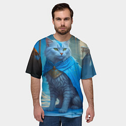 Футболка оверсайз мужская Снежный кот, цвет: 3D-принт — фото 2