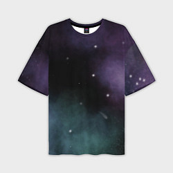 Мужская футболка оверсайз Космос и звезды на темном фоне