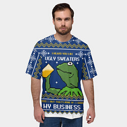 Футболка оверсайз мужская I heard you like ugly sweaters, цвет: 3D-принт — фото 2