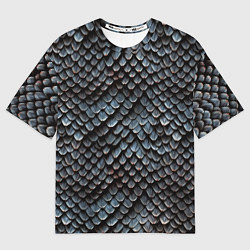 Мужская футболка оверсайз Паттерн чешуя дракона